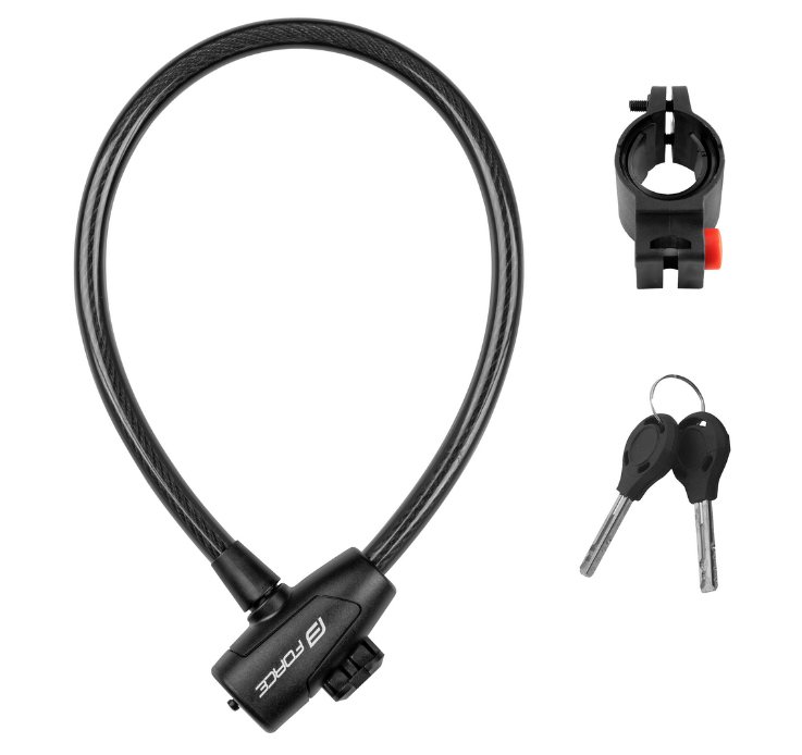 Force Strong Sprial Lås Med Holder Svart 60 Cm 3 Force Strong Sprial Lås Med Holder Svart 60 Cm