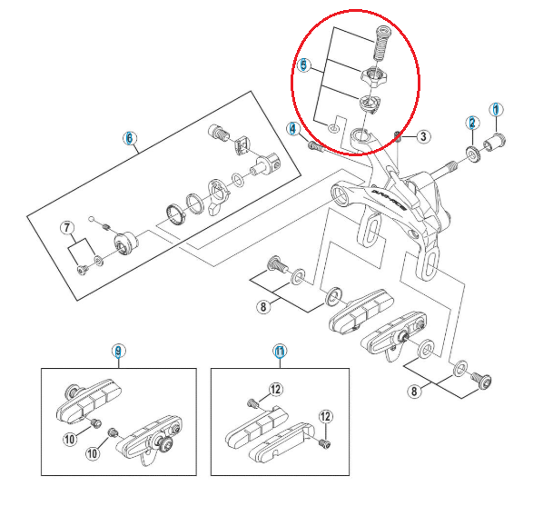 Kabeljusteringsbolt Shimano Dura Ace BR-9000 3 Kabeljusteringsbolt Shimano Dura Ace BR-9000