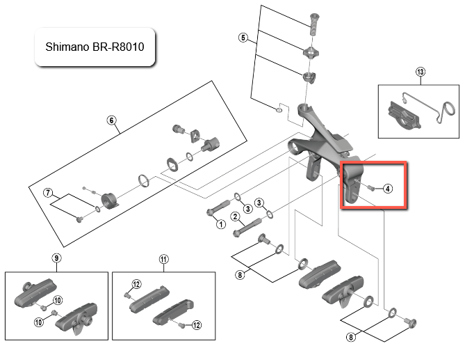 Shimano Justerings Skrue Direct Mount Felgbremser 3 Shimano Justerings Skrue Direct Mount Felgbremser